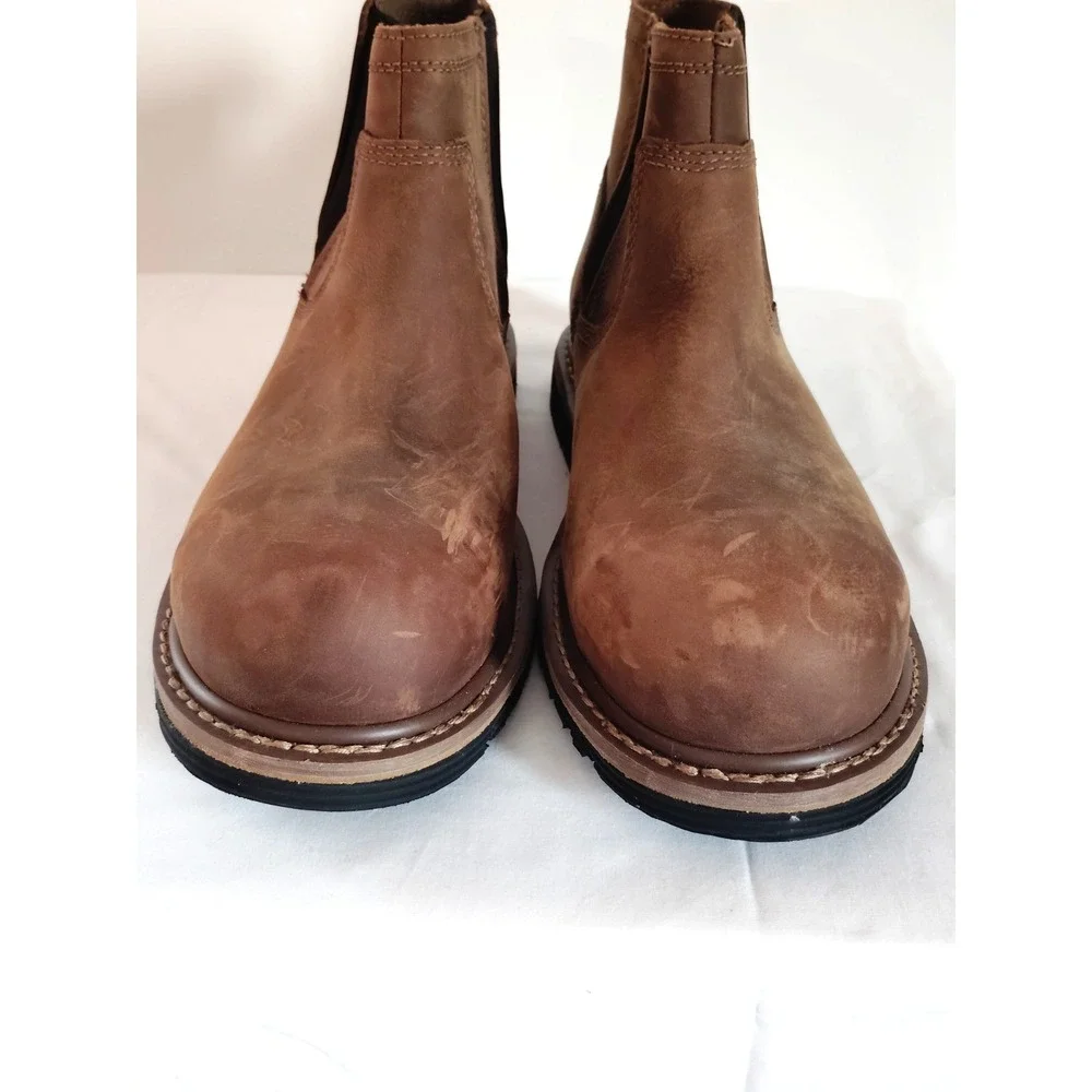 Timberland PRO Millworks Brown Leather Composite Toe Chelsea Work Boots Men 9